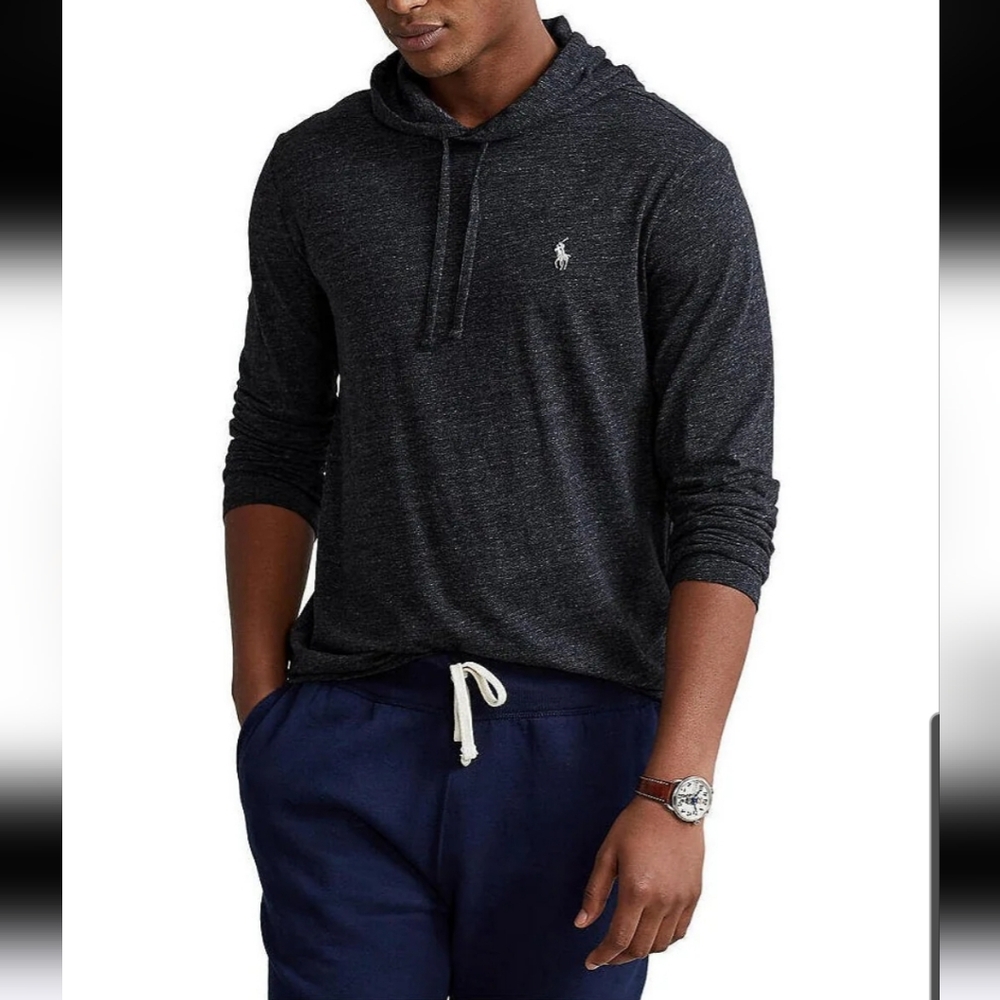 Polo Ralph Lauren Men's Gray  Long Sleeve Hooded T Shirt Size L